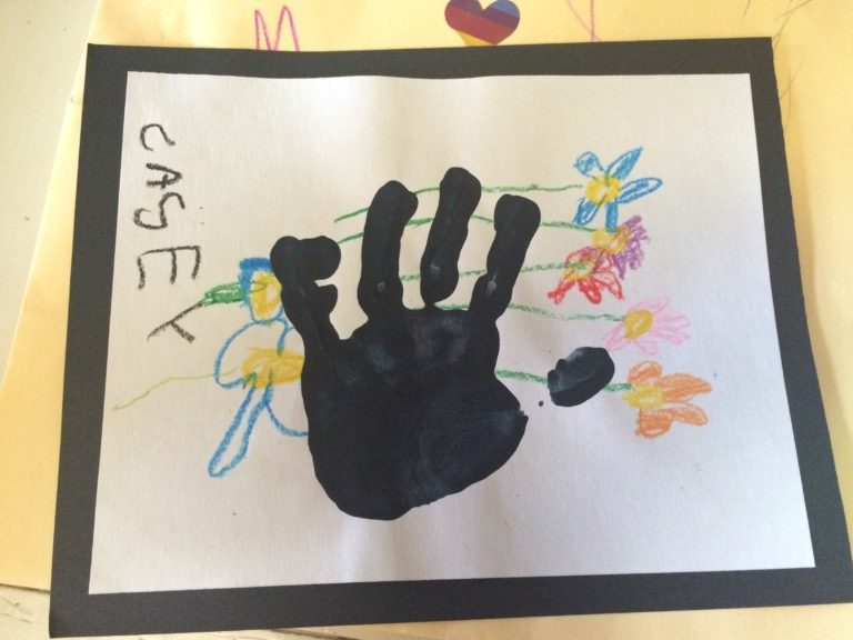 craft, children, handprint, flowers, art