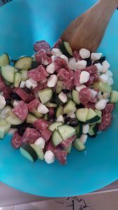 Zesty Italian Pasta Salad Meat, Cheese, and Olives- Corpus Christi Moms Blog