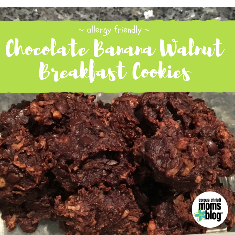 Quick, Easy {Allergy Friendly} Chocolate Banana Walnut Breakfast Cookie Recipe- Corpus Christi Moms Blog