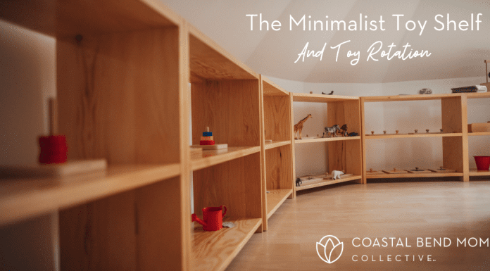 minimalist toy shelf