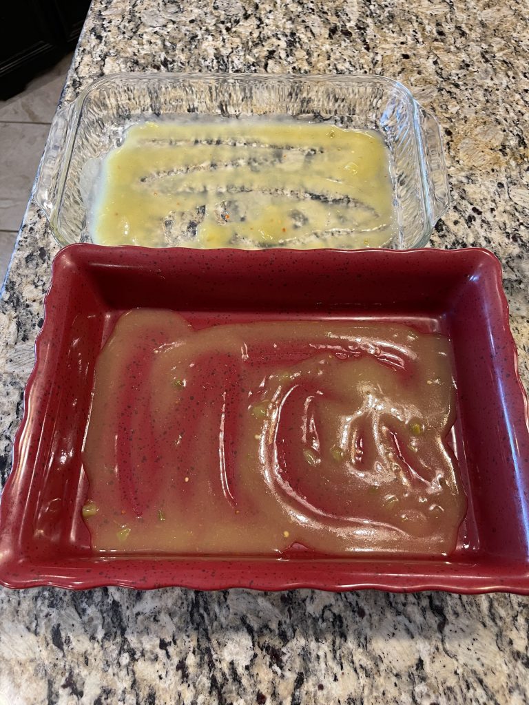 Baking Dishes prepared for Making Enchiladas