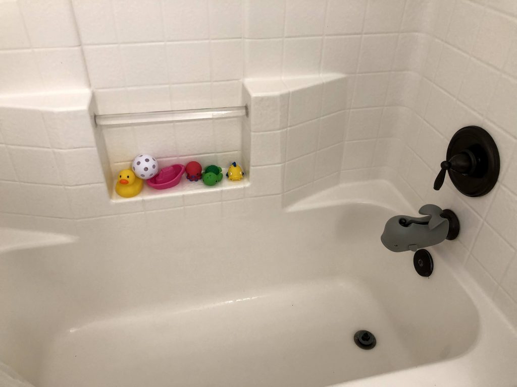 baby-proofed bathtub