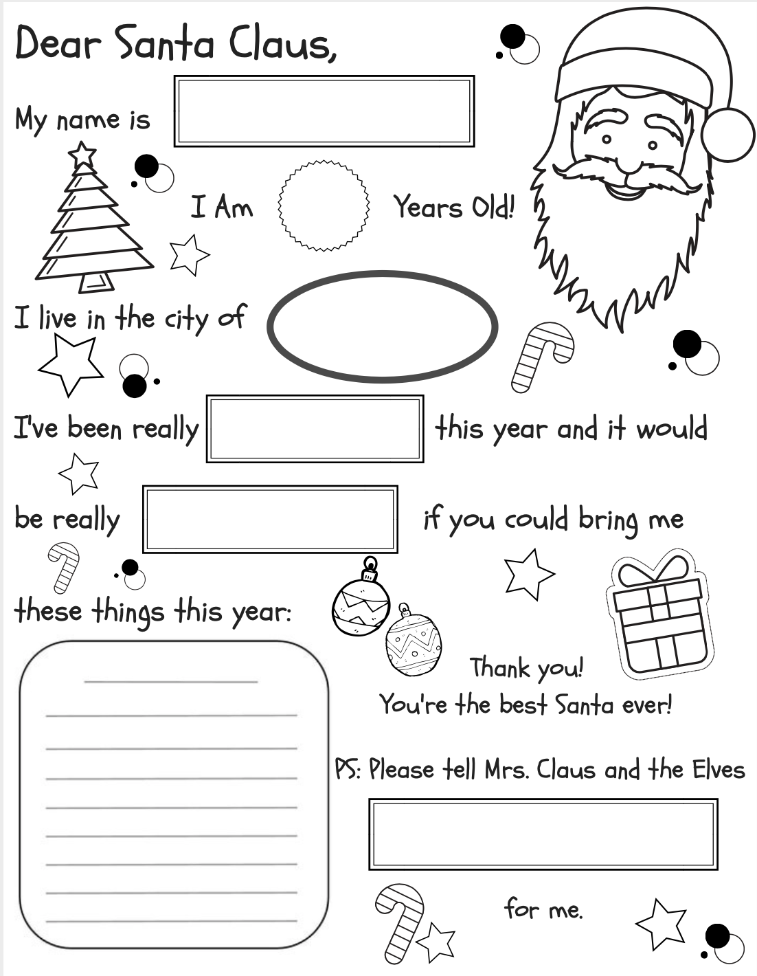 Letter to Santa Template
