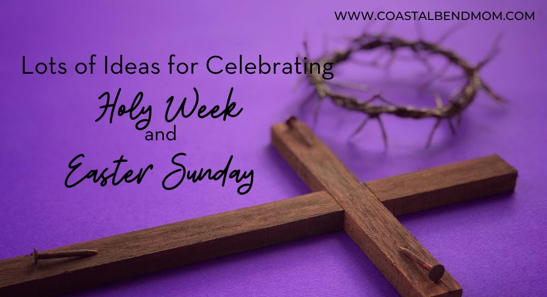Purple background with wooden cross and crown of thorns