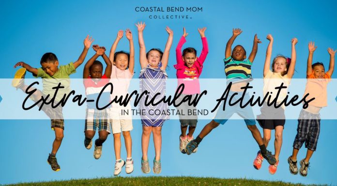 Image: eight school aged children jumping in the air with arms raised high - kids are happy! Extra Curricular Activities in the Coastal Bend & Corpus Christi Area