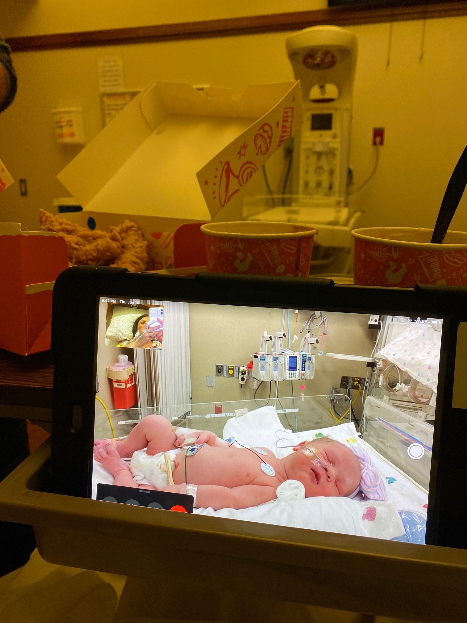 viewing baby in NICU on iPad