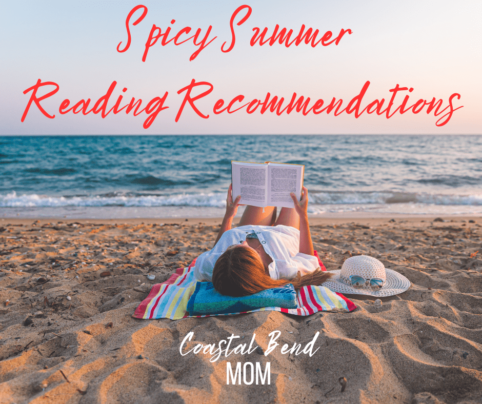 Spicy Summer Reading Recommendations with picture of a lady reading on the beach