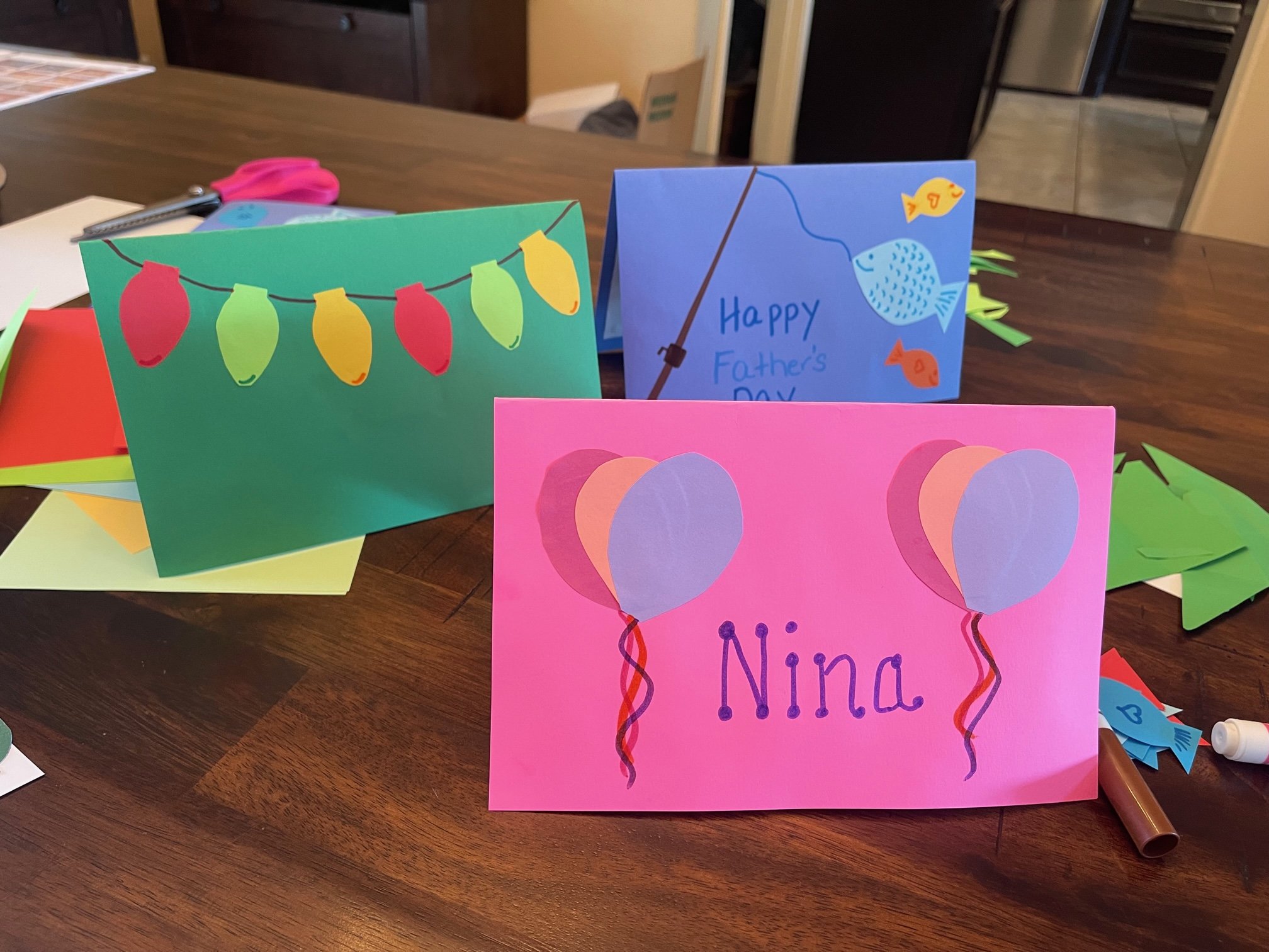 three front covers of pop up cards