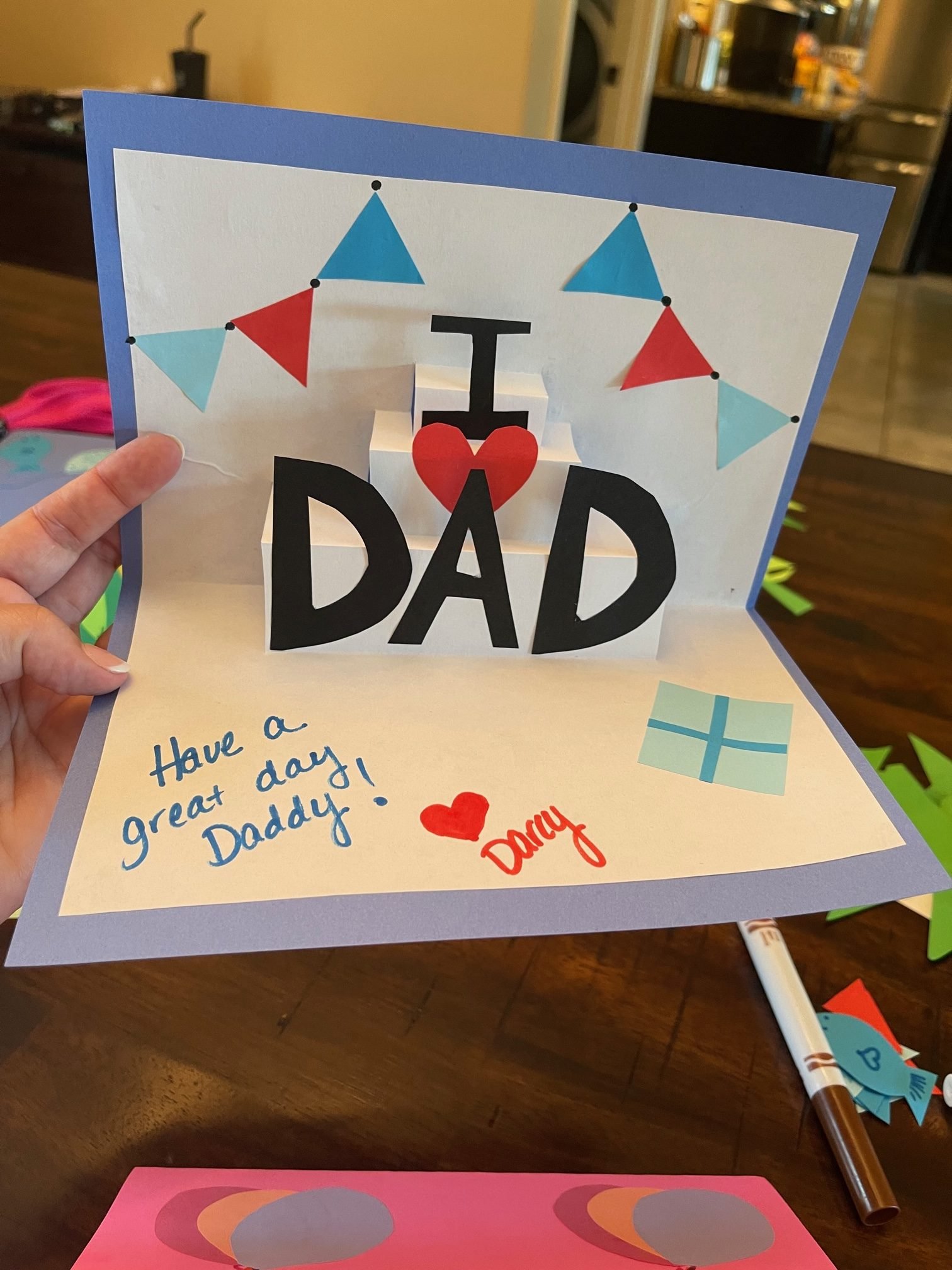 finished product of a fathers day card