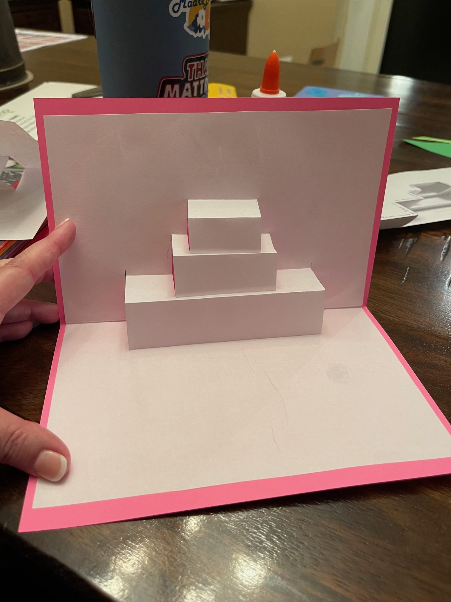 Basic 3-D pop up card before decorations